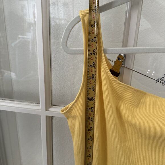 Nine West Dress Womens Large Yellow Bodycon One Shoulder Rib Knit NWOT - Picture 6 of 9